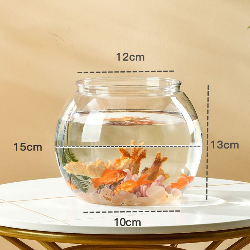 Live Fish Aquarium - Aquário de mesa transparente e redondo