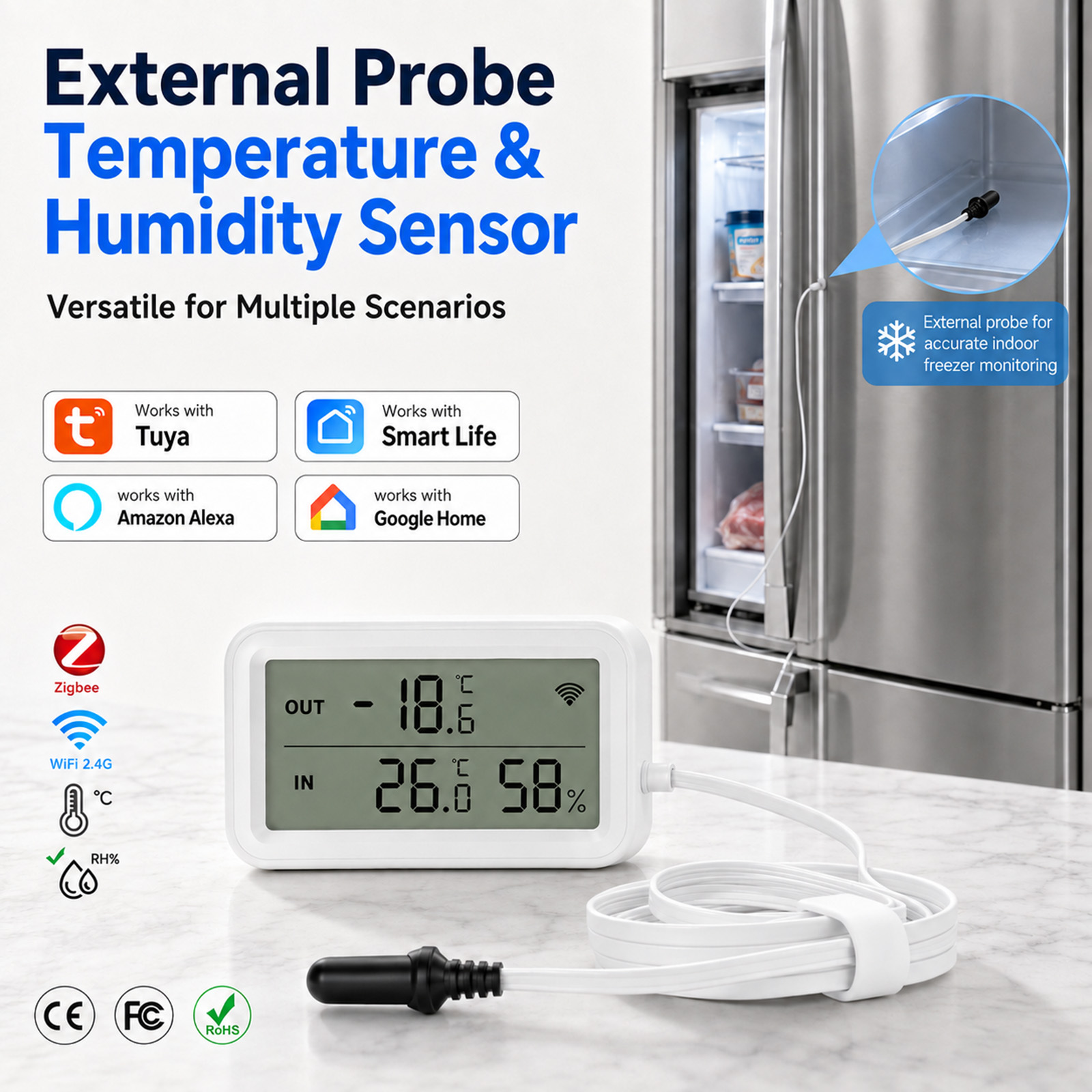 Aquarium Thermometer - Sensor de Temperatura e Umidade Externo