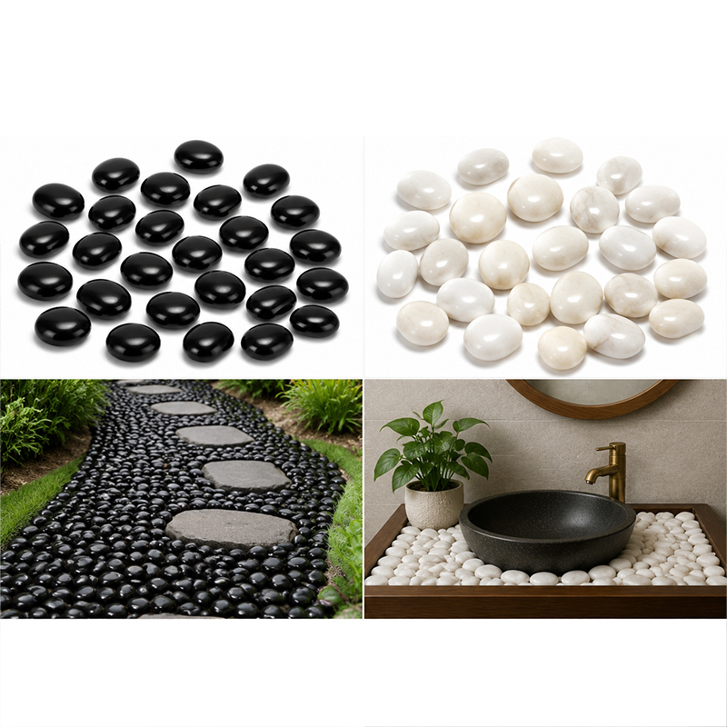 Aquarium Fish Saltwater - Pedras de rio polidas brancas e