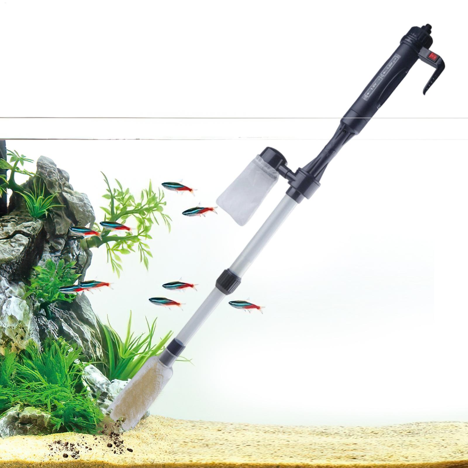 Aquarium Fish Background - Aspirador de Aquário Ajustável Telescópico USB,