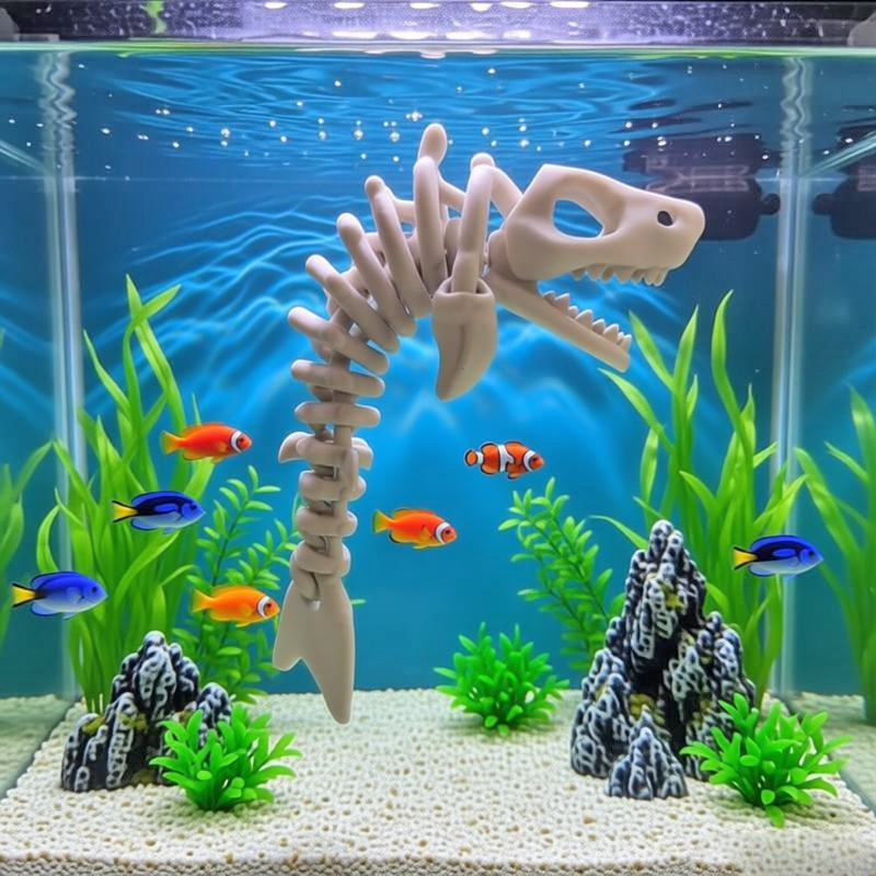 Aquarium Fish Shark - Esqueleto de tubarão de 17cm para