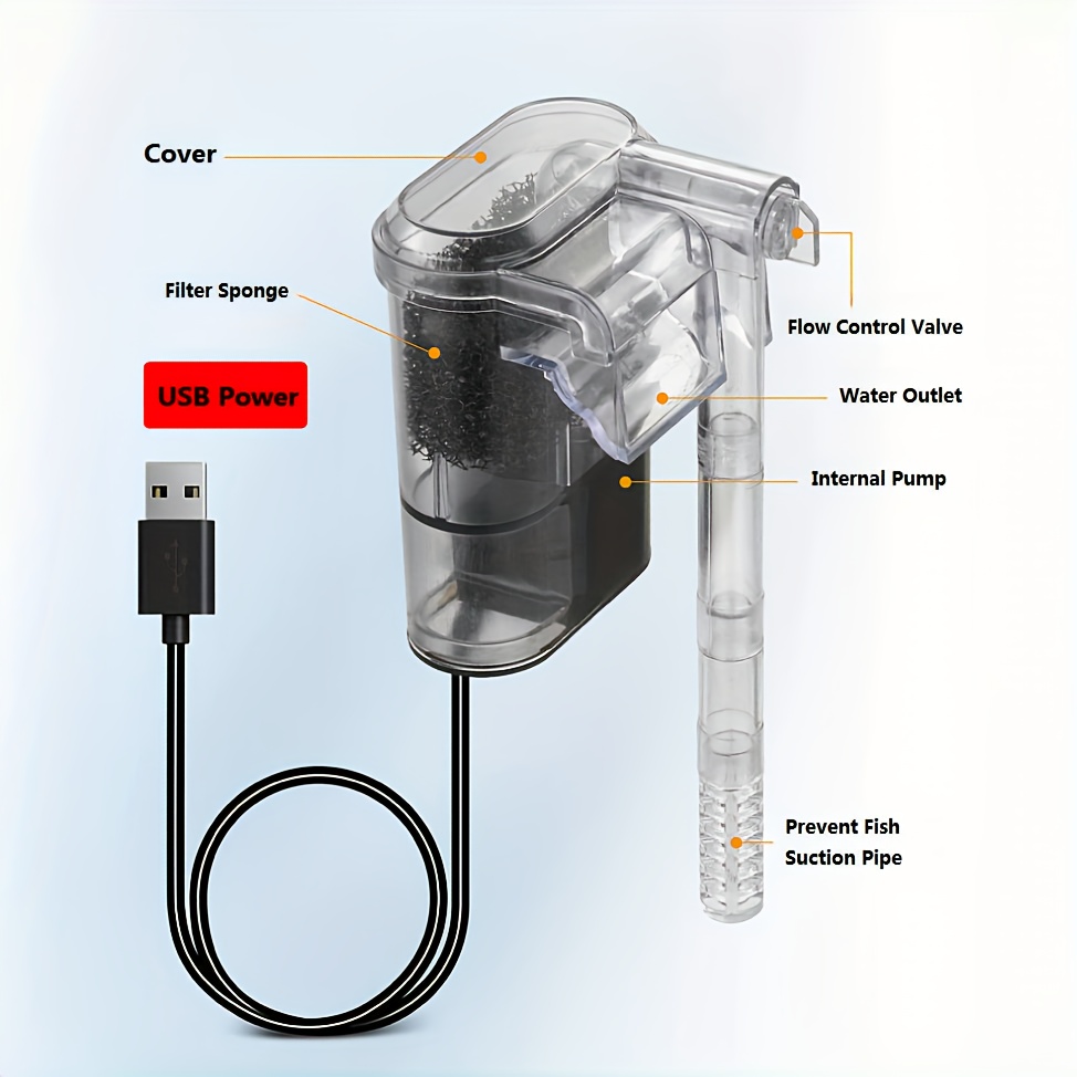 2.5w dc 5v filtro de parede pa - Aquarium Fish Background avaliação e preço
